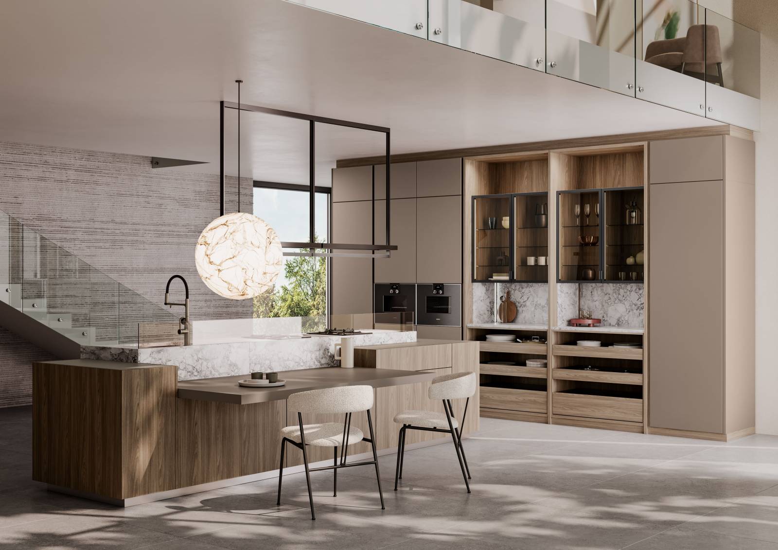 Cuisines en pierre naturelle, robustes et élégantes, reflétant l’esprit artisanal d’une cuisine haut de gamme à Bordeaux