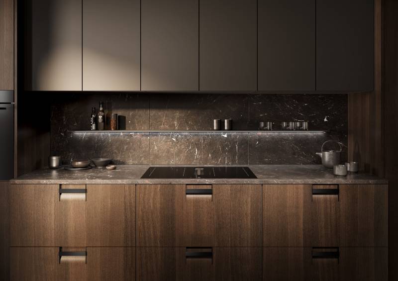 Cuisines en pierre naturelle, robustes et élégantes, reflétant l’esprit artisanal d’une cuisine haut de gamme à Bordeaux